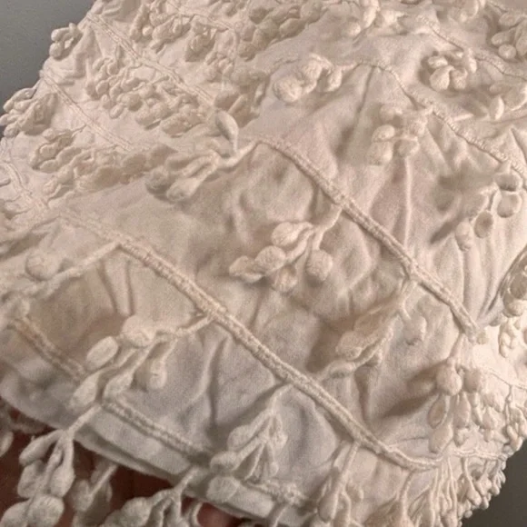 FARM Rio Eucalyptus Seed Fringe Detail Blouse XS NWT White Embroidered Boho Top - Picture 11 of 15